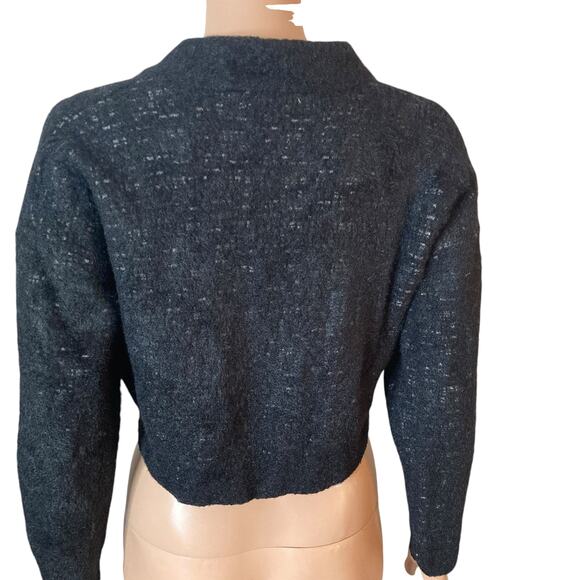 Vintage Cropped Jacket Wool Blend Womens Small Pearlescent Buttons - Picture 2 of 10